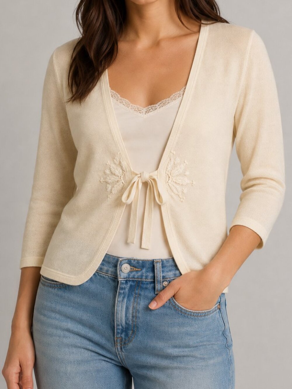 Ann Taylor Butter Yellow Coquette Bow Silk Cardigan Sweater Small Petite